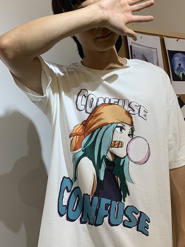 CONFUSE] Anime Cartoon Girl Print Oversized T-shirt